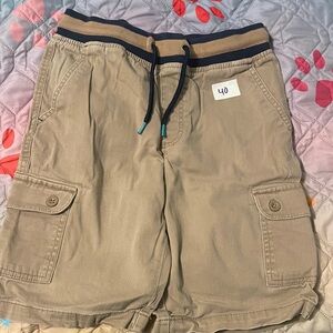 Wonder Nation Beige Cargo Shorts with Navy Accents
